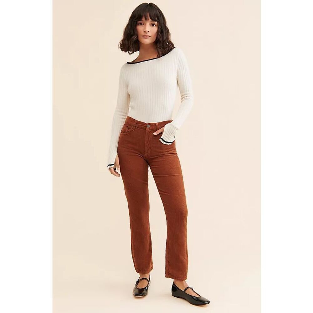 AGOLDE Riley Straight Leg High Rise Corduroy Pants Size 28